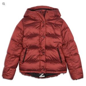 Lululemon Wunder Puff Winter Coat, Size 4. Pretty Dark Orange, Rustic Red Color!